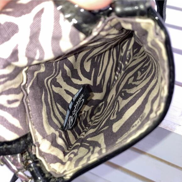 BRIGHTON MINI BLACK NYLON CROSSBODY POUCH WITH METAL STUDS - Picture 4 of 6